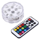 Waterproof Submersible LED Light, 10 LEDs Cylinder Remote Controlled with Remote Controllor, Remote Control Range(in Open Area): 24-30 Feet