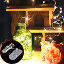 2m Silver Color Copper Wire String Light Festival Lamp / Decoration Light Strip, 20 LEDs SMD 0603 IP65 Waterproof CR2032 Button Batteries (Green Light)