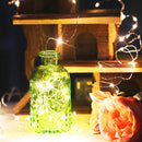 2m Silver Color Copper Wire String Light Festival Lamp / Decoration Light Strip, 20 LEDs SMD 0603 IP65 Waterproof CR2032 Button Batteries (Green Light)