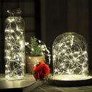 2m Silver Color Copper Wire String Light Festival Lamp / Decoration Light Strip, 20 LEDs SMD 0603 IP65 Waterproof CR2032 Button Batteries(White Light)