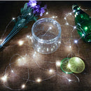 2m Silver Color Copper Wire String Light Festival Lamp / Decoration Light Strip, 20 LEDs SMD 0603 IP65 Waterproof CR2032 Button Batteries(White Light)