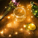 2m Silver Color Copper Wire String Light Festival Lamp / Decoration Light Strip, 20 LEDs SMD 0603 IP65 Waterproof CR2032 Button Batteries(Warm White)