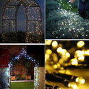 10m Festival Fairy String Lights, Solar Panel 100 LED with 1.9m Extended Cable(Warm White)