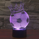 Football Crown Style 3D Touch Switch Control LED Light , 7 Color Discoloration Creative Visual Stereo Lamp Desk Lamp Night Light