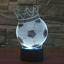 Football Crown Style 3D Touch Switch Control LED Light , 7 Color Discoloration Creative Visual Stereo Lamp Desk Lamp Night Light