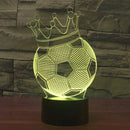 Football Crown Style 3D Touch Switch Control LED Light , 7 Color Discoloration Creative Visual Stereo Lamp Desk Lamp Night Light