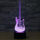 Electric Guitar Shape 3D Touch Switch Control LED Light , 7 Color Discoloration Creative Visual Stereo Lamp Desk Lamp Night Light