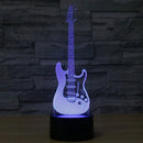 Electric Guitar Shape 3D Touch Switch Control LED Light , 7 Color Discoloration Creative Visual Stereo Lamp Desk Lamp Night Light