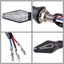 4 PCS DC 12V Motorcycle Front 9-LED + Back 3-LED Turn Signal Indicators Blinker Light, (Yellow + Blue Light)