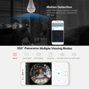 ESCAM QP137 2MP HD 1080P 360 Degree Panoramic Bluetooth Speaker Bulb IP Camera, E27, WiFi, Motion Detection,(White)