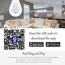 E27 3W 1080P LED Bulb Shape Wi-Fi IP Camera Wireless HD Home Security Panoramic 360 Degrees Light Sensing Bulb