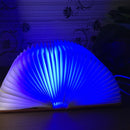 Foldable Pages RGB + Warm White Light Book Shape LED Light , Creative Portable USB Charging Big Size Night Light(Blue)