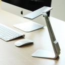 2.5W Ultra-thin LED Table Lamp , 28 LEDs 200 LM USB Rechargeable Eye-care Desk Lamp Touch Led Reading Lamp with LED Charging Indicator Light, DC 5V(Silver)