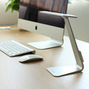 2.5W Ultra-thin LED Table Lamp , 28 LEDs 200 LM USB Rechargeable Eye-care Desk Lamp Touch Led Reading Lamp with LED Charging Indicator Light, DC 5V(Silver)