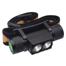 D25 10W 2 x XML-2 IPX6 Waterproof Headband Light, 2400 LM USB Charging Adjustable Outdoor LED Headlight