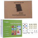 TGD 30W IP65 Waterproof Solar Flood Light, 54 LEDs Smart Light with Solar Panel & Remote Control