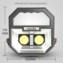 White + Red & Blue Warning Light COB LED Camping Tent Light, Multi-function Outdoor Portable Emergency Flashlight Lamp with Handle & Holder & USB Output Port