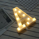 Alphabet A English Letter Shape Decorative Light, Dry Battery Powered Warm White Standing Hanging LED Holiday Light