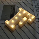 Alphabet F English Letter Shape Decorative Light, Dry Battery Powered Warm White Standing Hanging LED Holiday Light