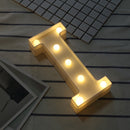 Alphabet I English Letter Shape Decorative Light, Dry Battery Powered Warm White Standing Hanging LED Holiday Light