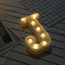 Alphabet J English Letter Shape Decorative Light, Dry Battery Powered Warm White Standing Hanging LED Holiday Light