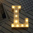 Alphabet L English Letter Shape Decorative Light, Dry Battery Powered Warm White Standing Hanging LED Holiday Light