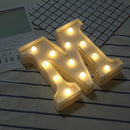 Alphabet M English Letter Shape Decorative Light, Dry Battery Powered Warm White Standing Hanging LED Holiday Light