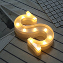 Alphabet S English Letter Shape Decorative Light, Dry Battery Powered Warm White Standing Hanging LED Holiday Light