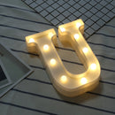 Alphabet U English Letter Shape Decorative Light, Dry Battery Powered Warm White Standing Hanging LED Holiday Light