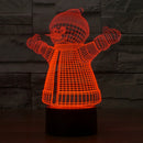 Snowman Style 3D Touch Switch Control LED Light , 7 Color Discoloration Creative Visual Stereo Lamp Desk Lamp Night Light