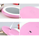 OneFire 1W 10 LEDs Multi-function Rechargeable Donut Shaped Makeup Mirror LED Desk Lamp Night Light, DC 5V(Pink)