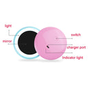 OneFire 1W 10 LEDs Multi-function Rechargeable Donut Shaped Makeup Mirror LED Desk Lamp Night Light, DC 5V(Pink)