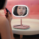 OneFire 1.32W 150 LM Multi-function Touch Switch Rechargeable Makeup Mirror LED Desk Lamp Night Light, DC 5V(Pale Pinkish Grey)