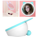 5W Multi-function Touch Switch Rechargeable Creative Lovely Pet Shape Makeup Mirror LED Desk Lamp Night Light(Blue)