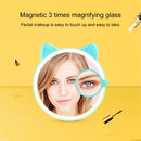 5W Multi-function Touch Switch Rechargeable Creative Lovely Pet Shape Makeup Mirror LED Desk Lamp Night Light(Blue)