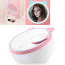 5W Multi-function Touch Switch Rechargeable Creative Lovely Pet Shape Makeup Mirror LED Desk Lamp Night Light(Pink)