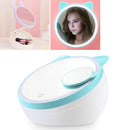 5W Multi-function Touch Switch Rechargeable Creative Lovely Pet Shape Makeup Mirror LED Desk Lamp Night Light(Blue)