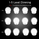 10 PCS 10W Multi-Level Adjust Brightness White Light Makeup Mirror Vanity LED Light Bulb, 120LM 7000K USB Charging Hollywood Style Cosmetic Lighted Bulb Dresser Lamp, Cable Length: 4.6m, DC 5V
