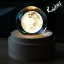 3D Word Engraving Crystal Ball Music Box Moon Pattern Electronic Swivel Musical Birthday Gift Home Decor with Music