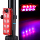 QZ-W007 8 x SMD Rechargeable Red and Blue Bicycle Safety Warning Tail Light
