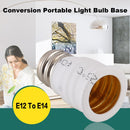 E12 to E14 Light Lamp Bulbs Adapter Converter (White)