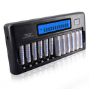 100-240V 12 Slot Battery Charger for AA / AAA / NI-MH / NI-CD Battery, with LCD Display, US Plug