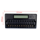 100-240V 12 Slot Battery Charger for AA / AAA / NI-MH / NI-CD Battery, with LCD Display, US Plug