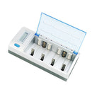 AC 100-240V 4 Slot Battery Charger for AA & AAA & C / D Size Battery, with LCD Display, EU Plug