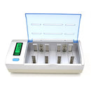 AC 100-240V 4 Slot Battery Charger for AA & AAA & C / D Size Battery, with LCD Display, EU Plug