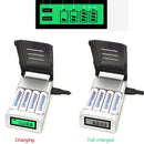 AC 100-240V 4 Slot Battery Charger for AA & AAA Battery, with LCD Display, US Plug