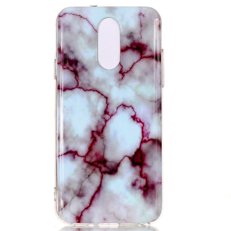 Marble Pattern Soft TPU Case For LG Q7(Red)