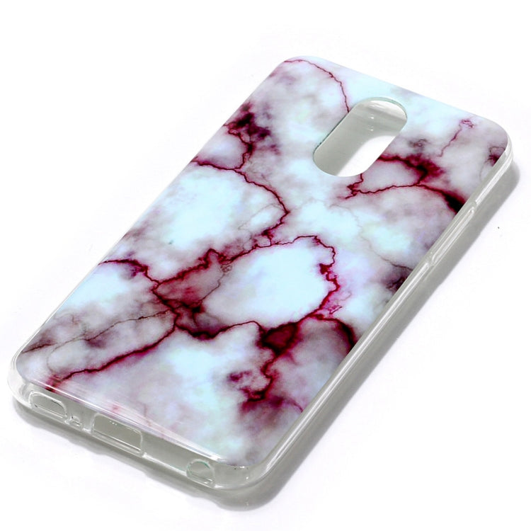 Marble Pattern Soft TPU Case For LG Q7(Red)