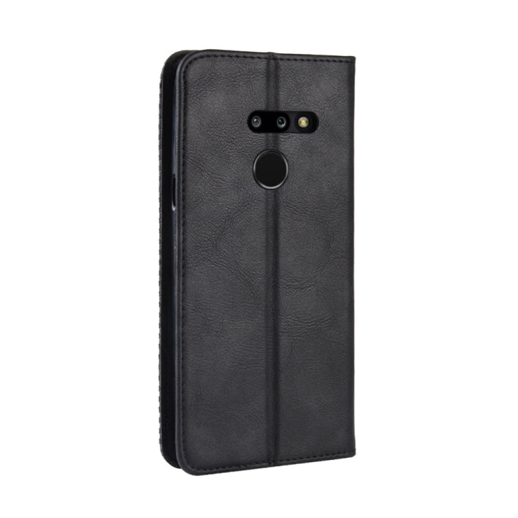 Magnetic Buckle Retro Texture Horizontal Flip Leather Case for LG G8 ThinQ, with Holder & Card Slots & Wallet (Black)