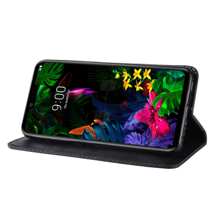 Magnetic Buckle Retro Texture Horizontal Flip Leather Case for LG G8 ThinQ, with Holder & Card Slots & Wallet (Black)